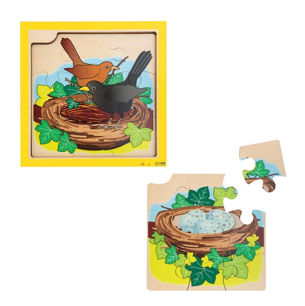 Growth Puzzle 4 layers Black Bird �i�����j